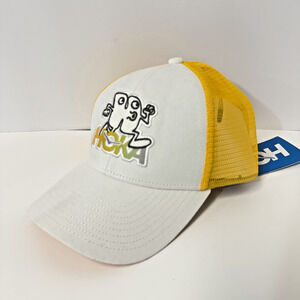 NEW Hoka Global Run Day Trucker Hat Cap Snapback Unisex O/S Yellow White 1164950